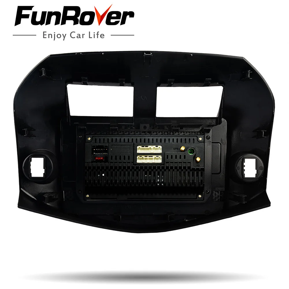 Best FUNROVER android 9.0 2.5D+IPS car dvd multimedia player For Toyota RAV4 2005-2013 radio gps navigation system navi stereo DSP BT 5