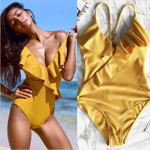 Хит, женский слитный купальник, глубокий v-образный вырез, пляжная одежда, Одноцветный купальник, пуш-ап, мягкий, высокая талия, бикини, набор, ремень, купальник