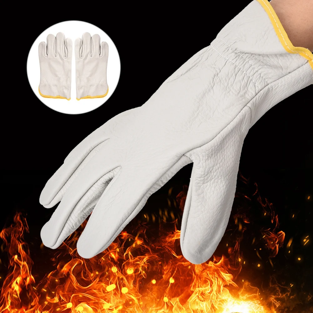 

Heat Resistant Cow Leather Welding Gloves Wear Resistance Welder Safety Working Gloves 2019 NEW