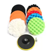 Auto Spugna Tampone lucidatura Set di Auto-adesivo Auto Ceretta Spugna Ruota 12 pz/set Filo 3/4/5/ 6/7 pollici Car Care-styling