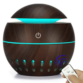 

130ml USB Air Humidifier Ultrasonic Humidifier Wood Grain Aroma Diffuser Essential Oil Diffuser Air Purifier 7 Color Night Light