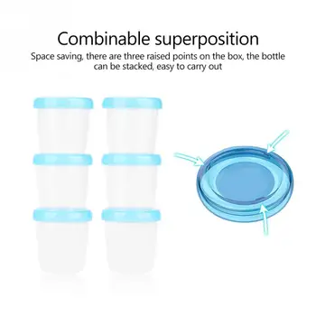 

6pcs Baby Food Breast Milk Storage Cups Melkpoeder Doosjes Freshness Freezing Juice Storage Seal Preservation Cups Boxes