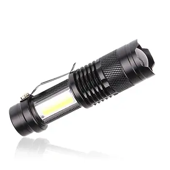 

Portable Tactical Flashlight with COB LED Light Support Telescopic Zooming Micro USB Charging