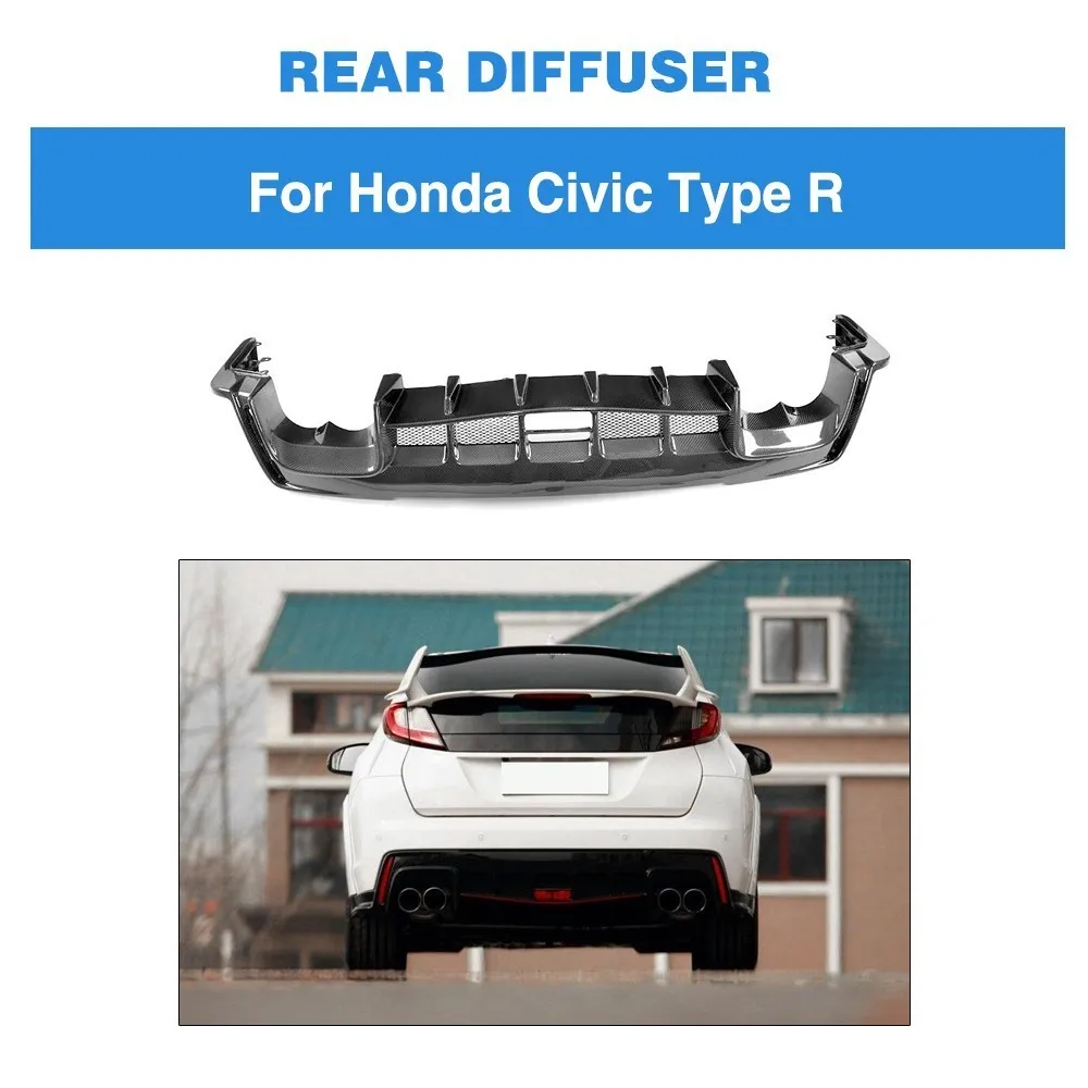 For Honda Civic Type R 2017 2018 Hatchback 4 Door Carbon Fiber Rear