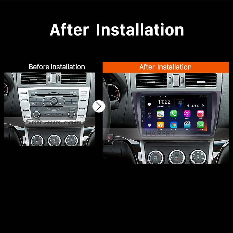 Cheap Harfey 9 inch  HD 1024*600 Android 8.1/7.1 Car GPS Navigation Radio Multimedia Player For 2008-2015 Mazda 6 Rui wing head unit 5