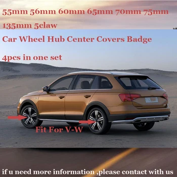 

4pcs/set 55mm 56mm 60mm 63mm 65mm 70mm 76mm /135mm For VW Car Rims wheel covers Auto emblem logo badge Wheels caps
