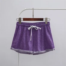 Хлопковые женские брюки для девочек, однотонная Пижама, шорты кружевное ночное белье, Короткие свободные летние Пижамные штаны для подростков