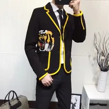 Мужской костюм, мужская куртка в стиле хип-хоп с вышитым логотипом, мужской блейзер для отдыха