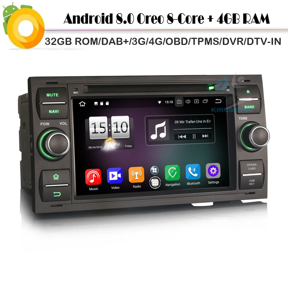 DAB + Восьмиядерный Android 8 0 Авторадио СБ Navi DVR WiFi 4G DVD OBD BT Автомобильный GPS