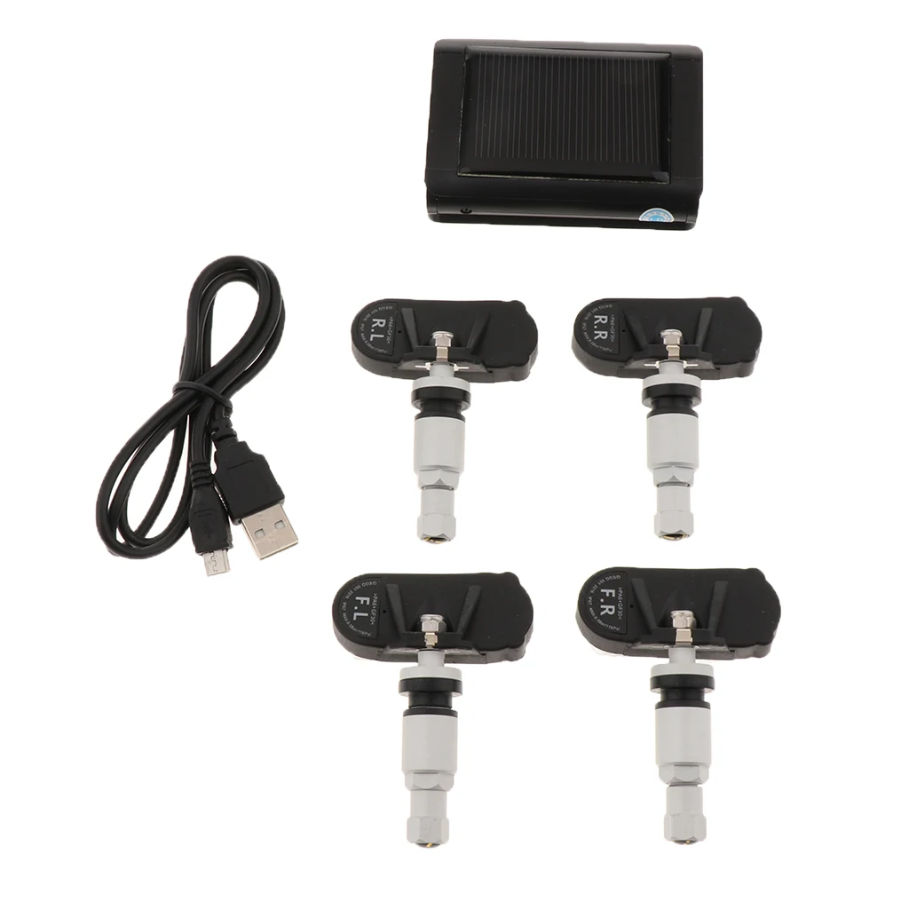 

1 Set TPMS Car Tire Pressure Monitoring System 4Pcs Internal External Sensors Alarm For Universal Cars 3.11x2.16x0.43 Inch