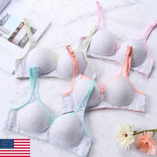 

HIRIGIN Sports Bra Sweet Girls Kids Thin Cotton Teenage Underwear Young Training Student Child