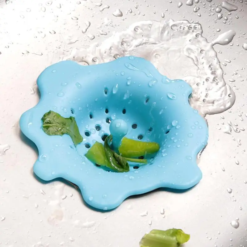 

Multi Function Flower Kitchen Sink Filter Sewer Drain Cover Stopper Hair Colanders Silicone Kitchen Strainers Bathroom Gadgets