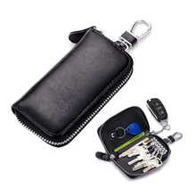 Натуральный кожаный брелок кошельки для мужчин и женщин чехол для автомобильных ключей сумка многофункциональный чехол для ключей Модный чехол для ключей держатели 6 колец