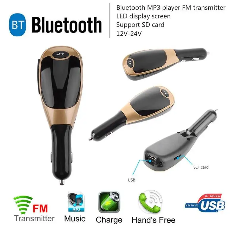 Bluetooth V3.0 EDR Handsfree автомобильный комплект Беспроводной Handfree FM передатчик с USB