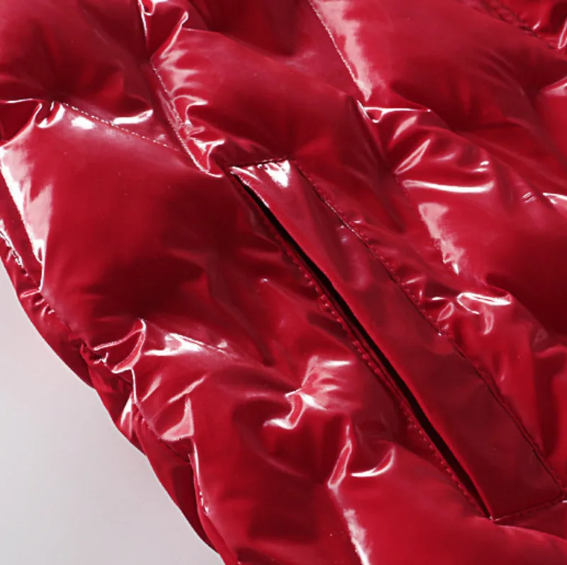 [EAM] 2019 New Spring Hooded Sleeveless Red Hit Color Loose Cotton-padded Warm Long Vest Women Fashion Tide JK824