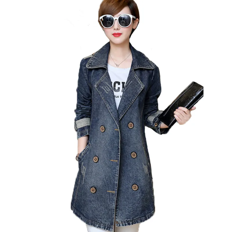 

Plus Size S-5XL New Spring Fashion Oversized Women Denim Jacket Jeans Coat Long Sleeve Autumn Outerwear Coats Female