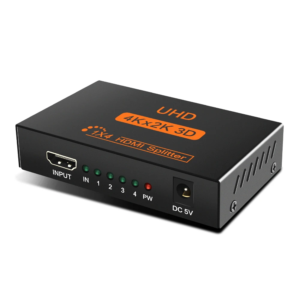 4K HDMI Splitter 1 In 4 Out Video Amplifier HDCP Adapter 2 port / Dual Display For HDTV DVD PS3 Xbox | Электроника