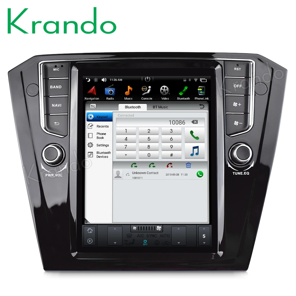 Discount Krando Android 8.1 10.4" Tesla Vertical touch screen car radio player for VW B8 Passat 2017+ multimedia player with gps 2