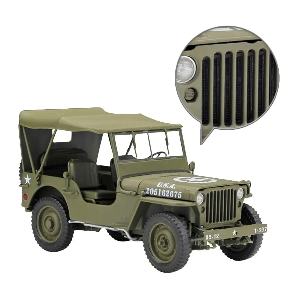 

Willys Jeep 1:38 Scale Simulation Military Vehicle Model Pull Back Acousto-optic Alloy Toy Diecast Metal Car Brinquedo Menino