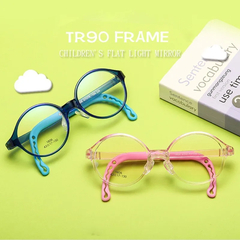 

TR90 Round Kids Glasses vintage student Ultralight Plain Spectacle Children Transparent Prescription Eyewear Frame Oculos CN1161