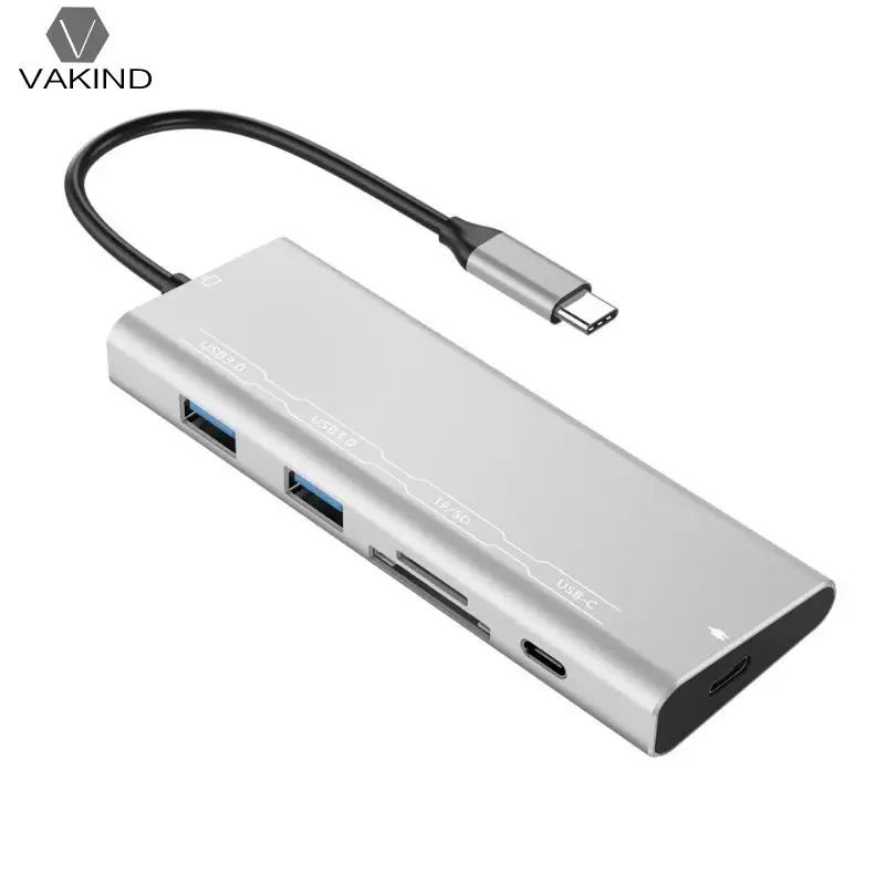

VAKIND Type-C Hub USB-C to 2xUSB3.0 USB-C TF/SD Slot PD Power Adatper Connector for Samsung Laptop Accessories for Macbook Air