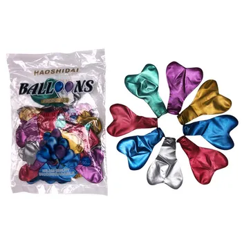 

50pcs 12 Inch Heart Shape Chrome Metallic Balloons Helium Latex Ballons for Wedding Party Bridal Shower Birthday Decoration