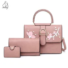 Женские дамские сумки в комплекте Сумка 3 комплект сумочки Сумка через плечо сумка через плечо из мягкой искусственной кожи Курьерская сумка, кошелек Maidy