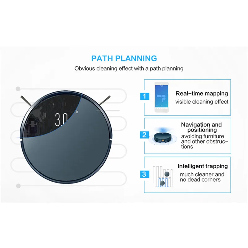 NEATSVOR X500 Robot Vacuum Cleaner 1800PA Poweful Suction Hair Home Dry Wet Mopping Cleaning