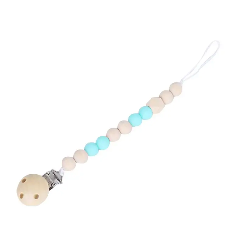 Baby Comfort Wooden Nipple Chain Toys Pacifier Clip Pacifier Chain Toy No Off Chain Baby Outdoor Supplies