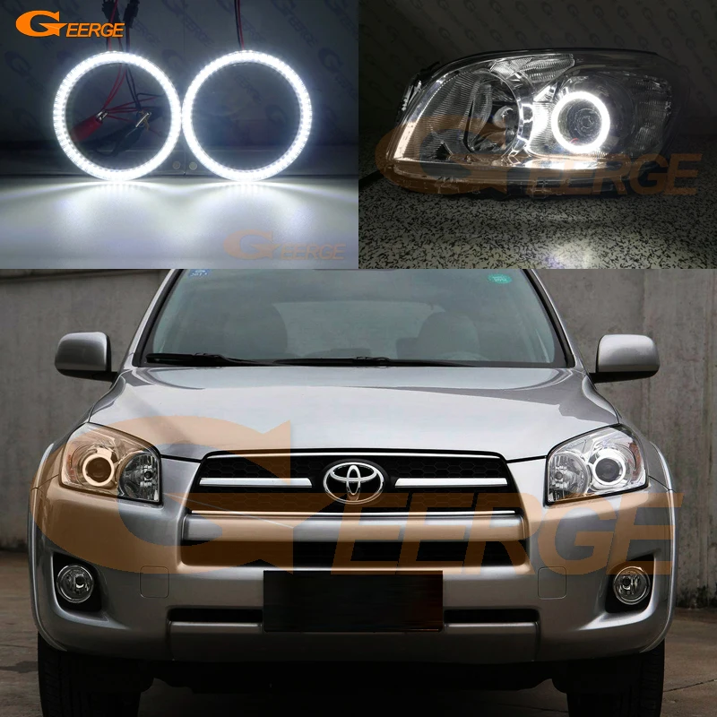 

For Toyota RAV4 2009 2010 2011 2012 PROJECTOR HEADLIGHT smd led Angel Eyes kit Day Light Excellent Ultra bright illumination DRL