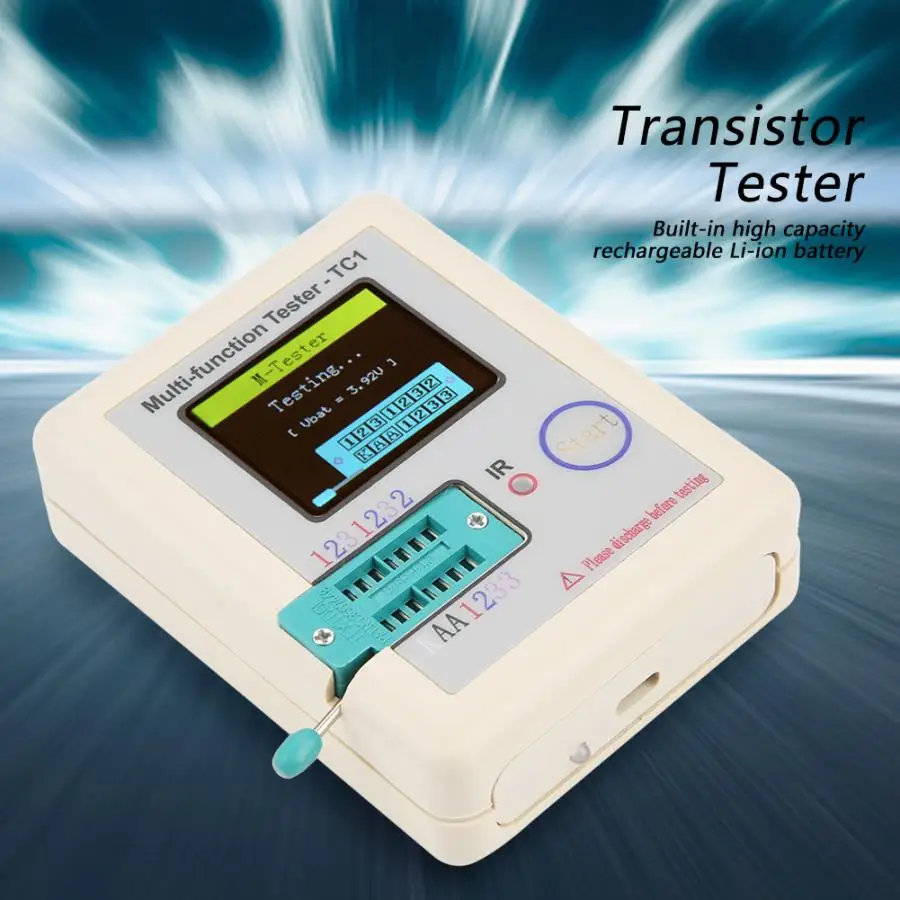 

Component Tester 1 Set LCD Transistor Tester Diode Triode Capacitance Meter LCR-T6 ESR NPN PNP MOSFET ESR Meter