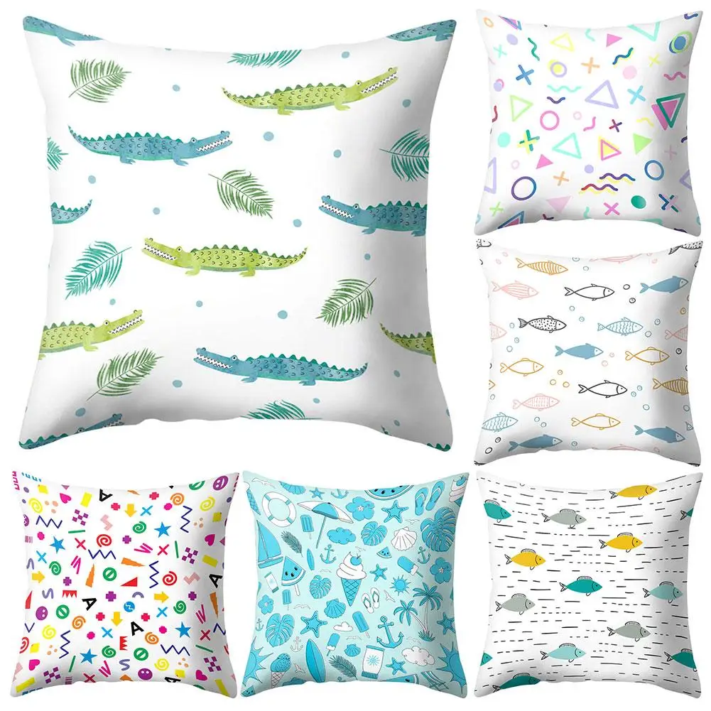 

Fish Arrow Hot Air Balloon Triangle Pillow Case Cushion Cover Sofa Bed Car Decor Pillow Covers New