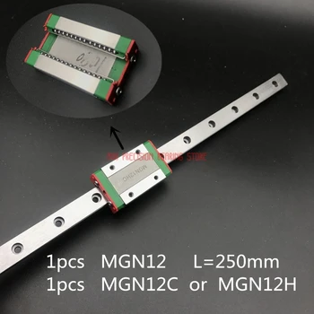 

2019 Linear Rail Cnc Router Parts 12mm Linear Guide Mgn12 L= 250mm Rail Way + Mgn12c Or Mgn12h Long Carriage For Cnc X Y Z Axis