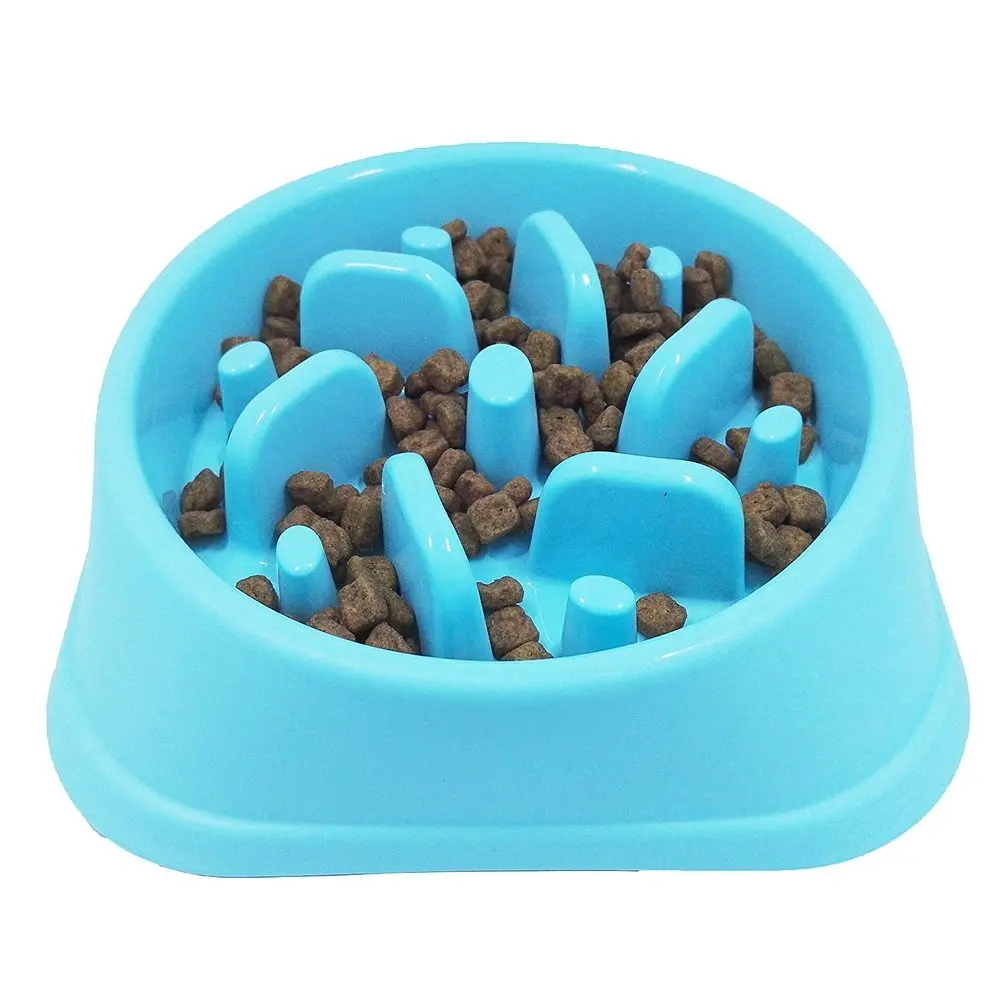 Plastic Pet Bowl Slow Feed Dog Bowl Anti skid Food Feeder Interactive