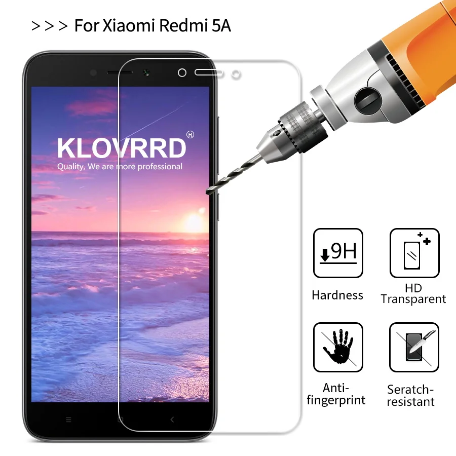 KLOVRRD 2.5D Tempered Glass For Xiaomi Redmi 5A 9H Clear Protective Film Anti Scratch Screen Protector Mi Redmi5A |