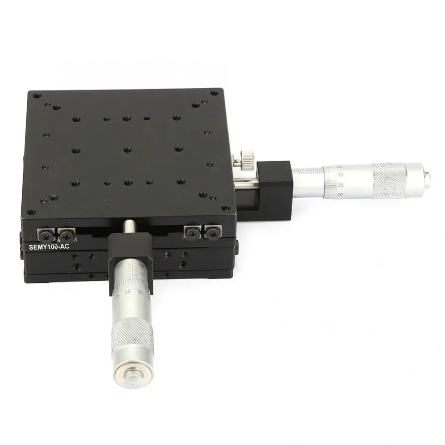 

linear rail SEMY100-AC Micrometer Manual Slide Table Trimming Platform Cross Roller Stages 100*100*40mm linear bearing