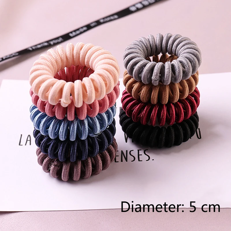 عالية مرونة الفتيات الشعر العلاقات الشعر خواتم الهاتف لفائف إكسسوارات الشعر المرأة شعبية Hairbands دوامة 1 قطعة الشعر حبل الصلبة