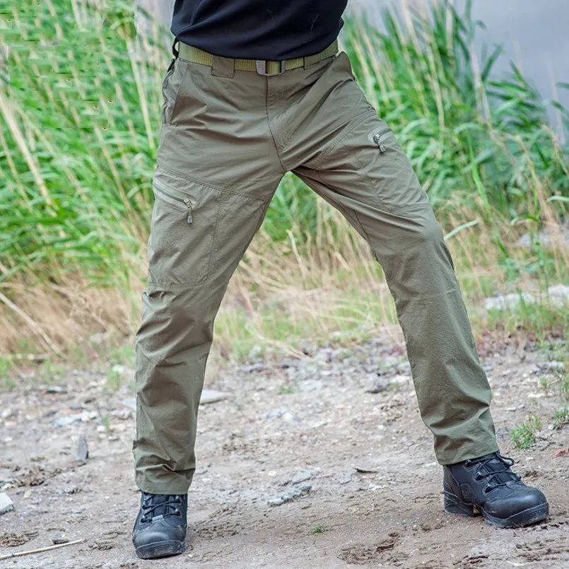 Quick Dry Hiking Fishing Pants Man Outdoor Tactical Miliatry Waterproof Pants Army Combat Waterproof Sports Casual Trousers