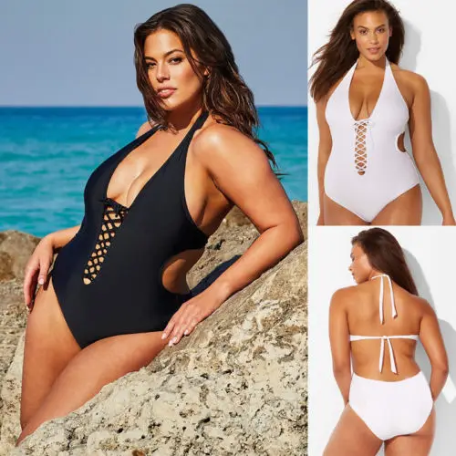 

ITFABS Biquinis feminino 2019 Large size Women's Summer One Piece Bikini Set Push-up Padded Swimsuit Bathing Swimwear