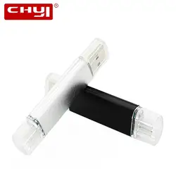 CHYI 2-в-1 OTG USB2.0 Флешка ручки металлический диск USB Stick 8 ГБ/16 ГБ/32 ГБ/64 ГБ флешки мини U диск для портативных ПК смартфон