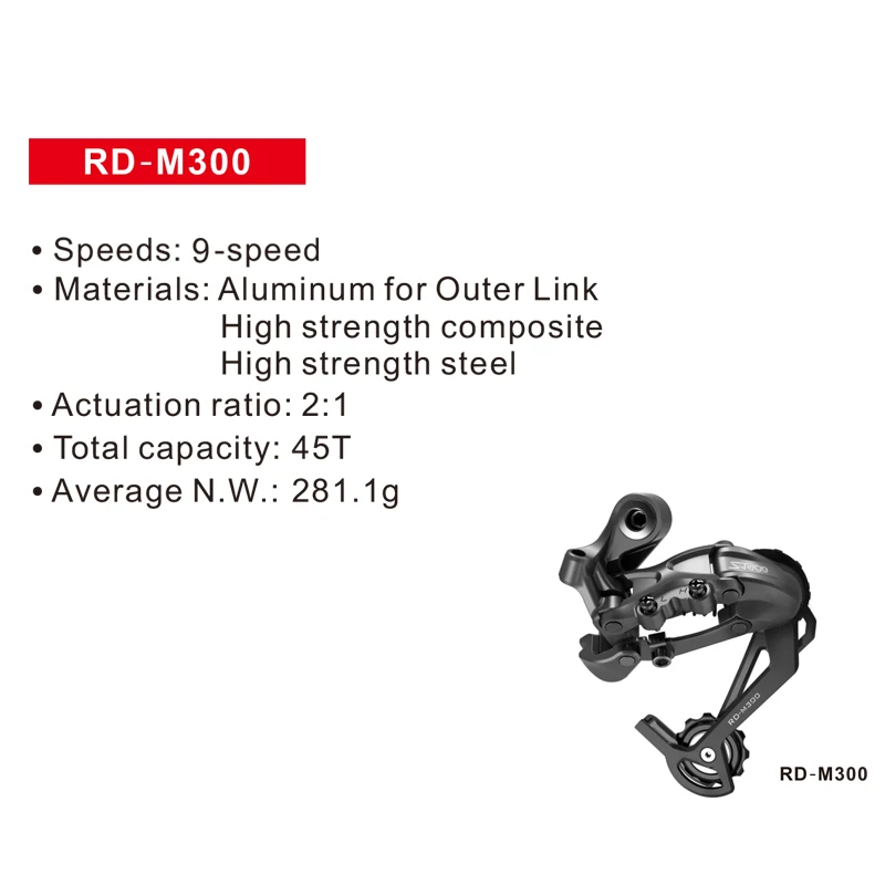 S-Ride, RD-M300, горный велосипед, 9 скоростей, задний переключатель, длинная клетка, для велоспорта, MTB, велосипедная шестерня, задняя цепь, переключатель, совместимый с SHIMANO