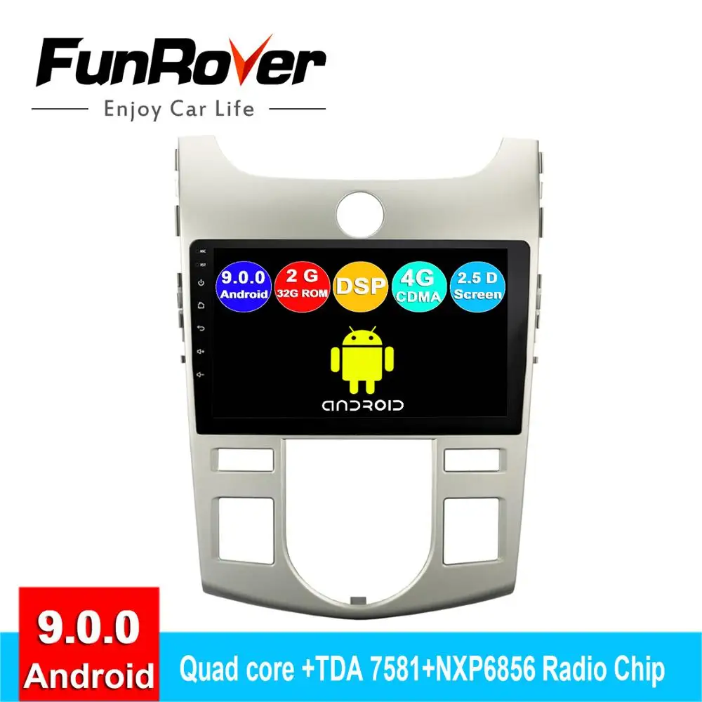 

FUNROVER android 9.0 2 din car dvd For Kia Forte Cerato 2 2008 2009 2010 2011 2012 radio gps navigation stereo player 2.5D DSP