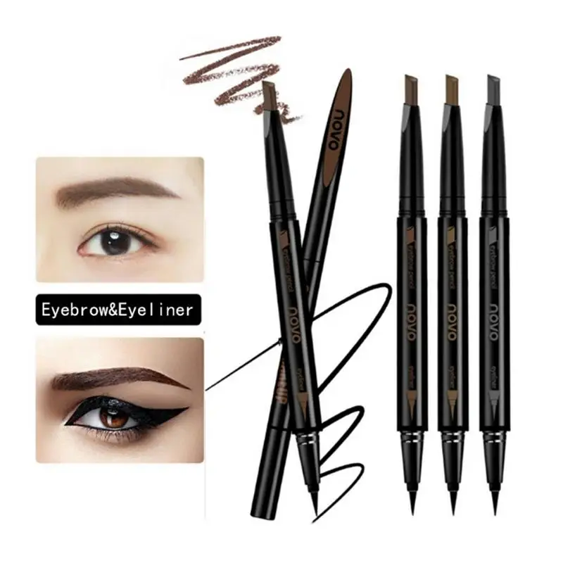 

NOVO Long Lasting Waterproof Liquid Glitter Eye brow Eyeliner Pencils Eyebrow Enhancer Make Up Cosmetics Brow Coffee Gray Color4