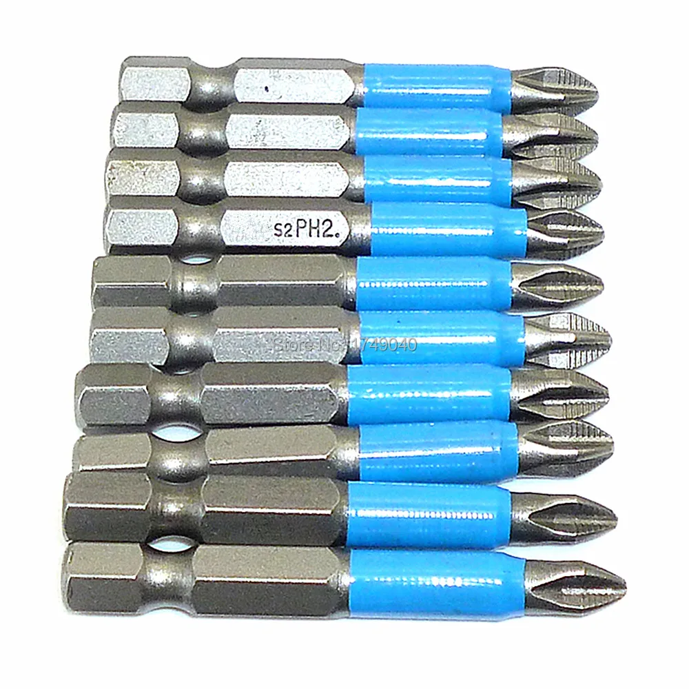 Non slip Phillips Screwdriver Bits 10pcs Set 1/4" Hex Shank PH2