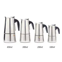 Кофе горшок Нержавеющая сталь мокко эспрессо латте плите фильтр Moka Кофе чайник Кофе горшок для домашнего декора 100/200/200/450 мл