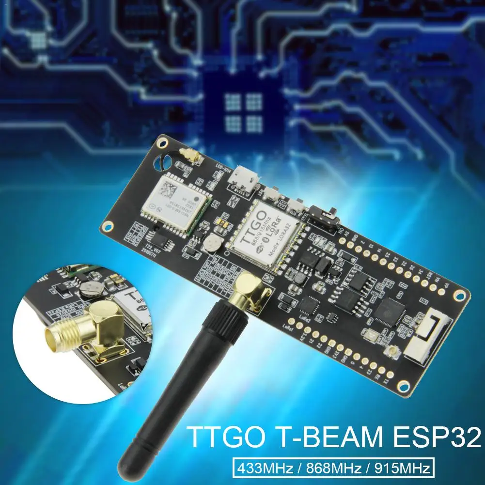 

TTGO T-Beam ESP32 433 868 915Mhz WiFi Wireless Bluetooth Module GPS NEO-6M SMA LORA 32 18650 Battery Holder With SoftRF