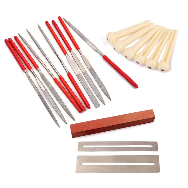 

18PCS Guitar Instrument Repair Tool Kit Grinding Stone String Nails Frets Nut File Set