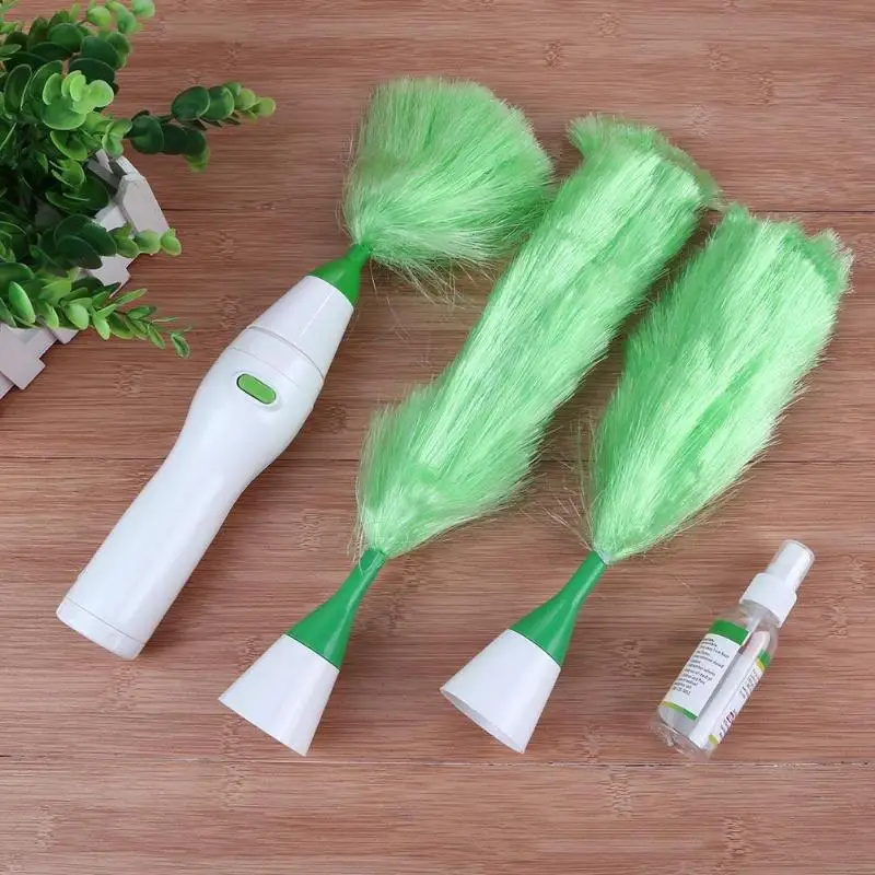Многофункциональная электрическая зеленая щетка с перьями щетка для чистки пыли