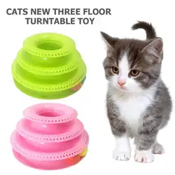 1 шт. забавные игрушки для животных кошка сумасшедшая дорожка шар диск Интерактивная аттракцион пластина 3 слоя проигрыватель кошка