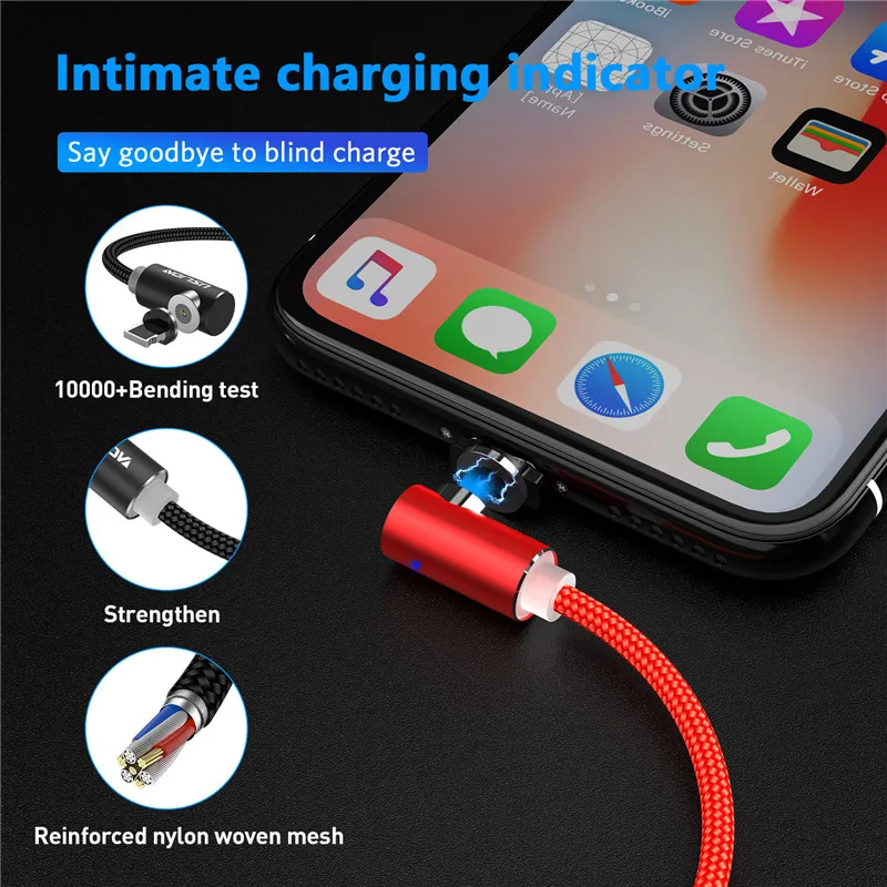 USLION быстро Магнитный кабель Micro Тип usb C USB кабель Зарядное устройство для iPhone XS х R samsung S10 S9 магнит Android телефонный кабель Шнур